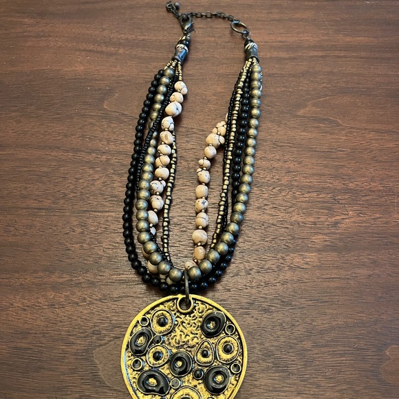 Nicole Miller Chico’s Set 3 Necklaces Animal Print Black Gold Iris Apfel Vibes - Picture 6 of 8